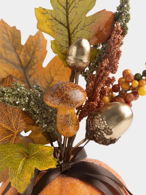 Композиция декоративная, 25 см, Букет в тыкве, Forest symphony decor, image-1