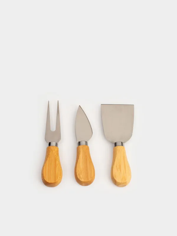 Набор для сыра, 4 пр, доска-подставка, сталь/бамбук, овальный, Cheese, image-6