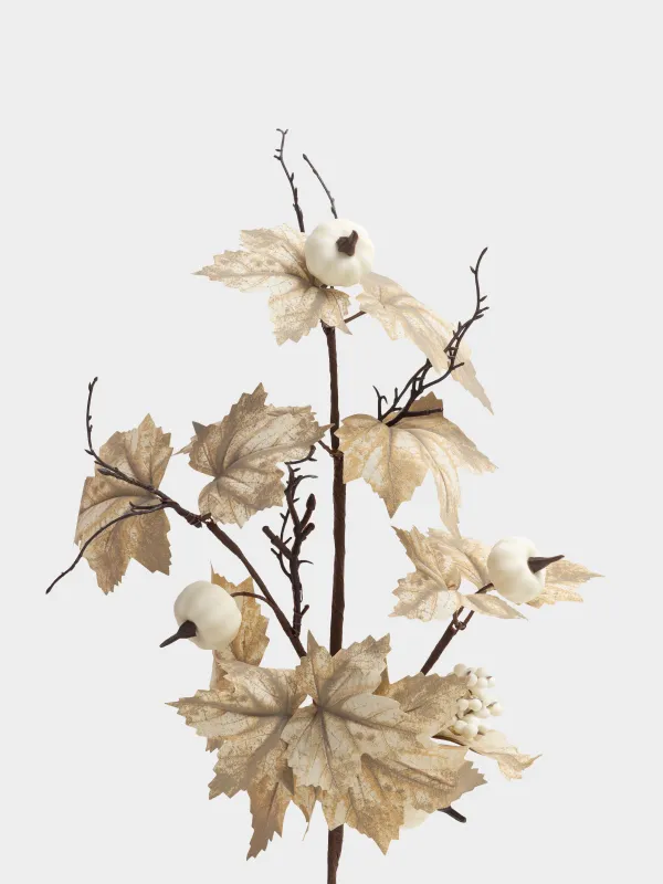 Ветка декоративная, 62 см, Тыквы и кленовые листья, Leafs decor, image-1
