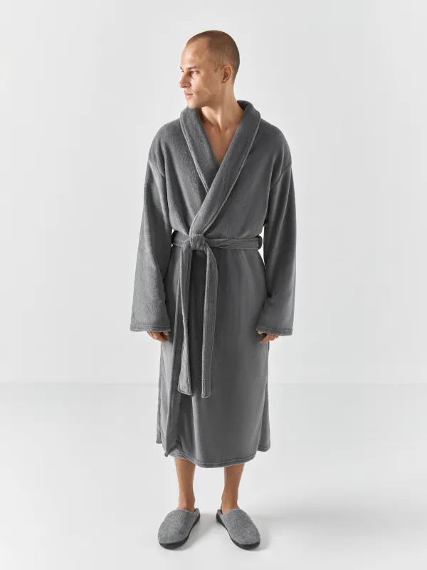 Халат мужской, домашний, темно-серый, Орел, Jevon, image-0