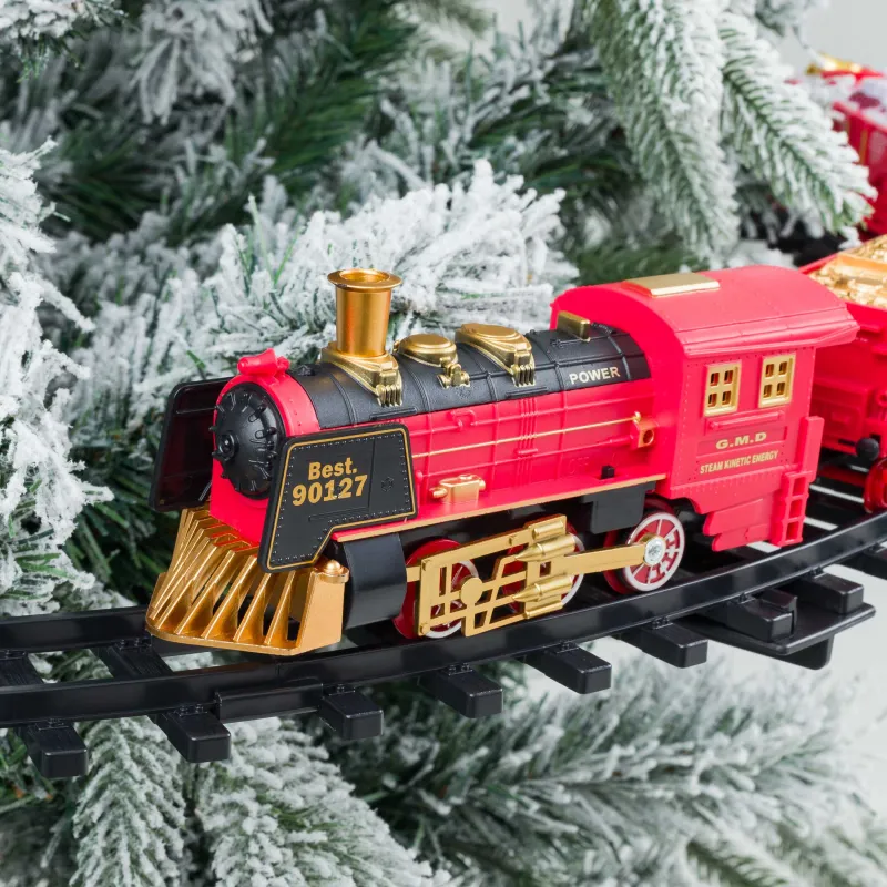 Железная дорога игрушечная, M, музыкальная, с подсветкой, подвесная, Поезд, Game rail, image-9