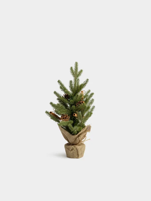 Ель искусственная, 50 см, в мешковине, Conifer decor, image-0