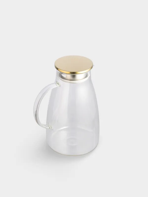 Кувшин, 2 л, с крышкой-фильтром, стекло Б/сталь, золотистый, Classic gold, image-2