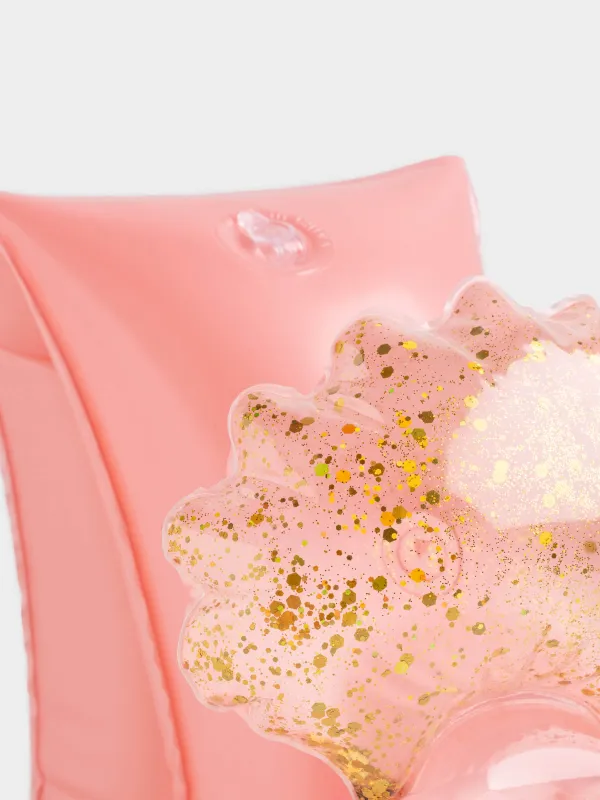 Нарукавники детские, 23х16 см, надувные, ПВХ, оранжевые, Ракушка, Aquatic game, image-1