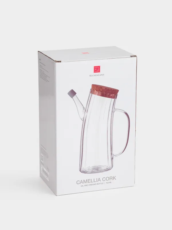 Емкость для масла или уксуса, 750 мл, с крышкой, стекло Б/пробка, Camellia cork, image-6