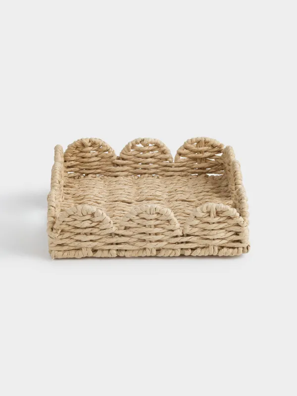 Корзина для салфеток, 19х19 см, плетеная, с ручками, целлюлоза, квадратная, Braided, image-1