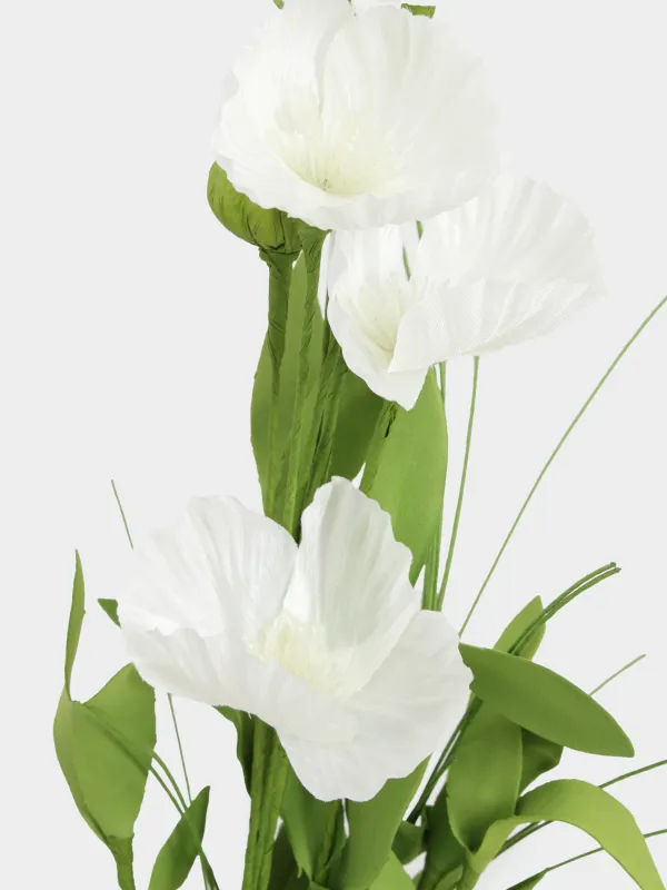 Ветка декоративная, 75 см, ЭВА, Белый мак, Poppy garden, image-3
