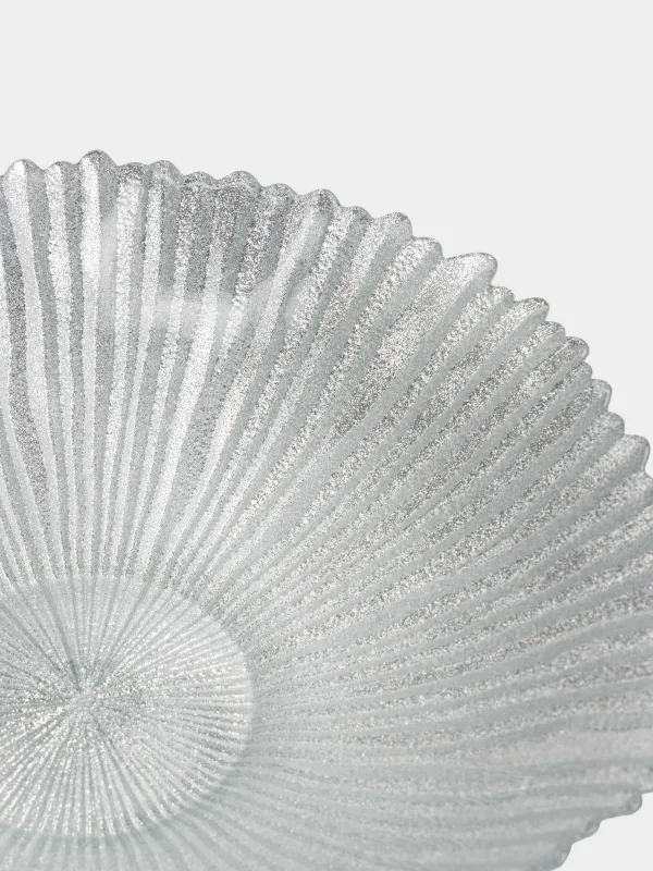 Ваза для фруктов, 32х13 см, на ножке, стекло Р, серебристая, Verge, image-4