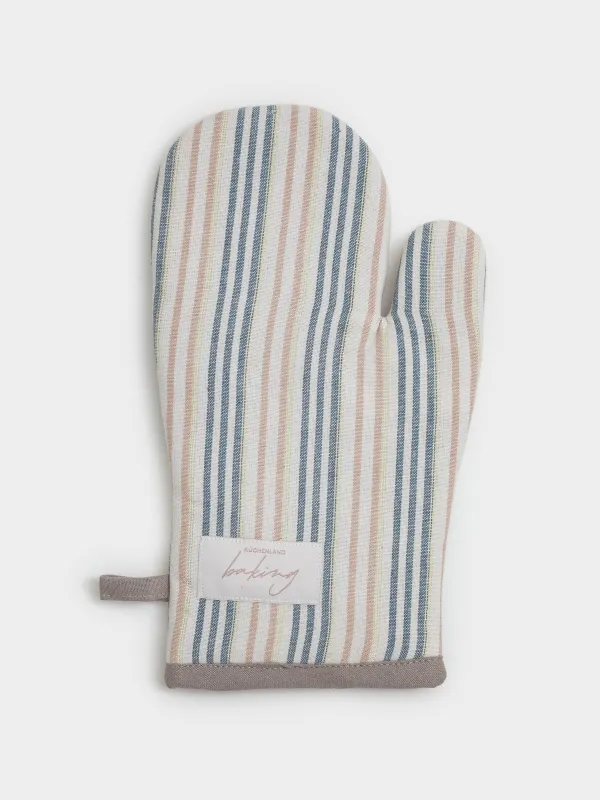 Прихватка-варежка, 18х30 см, хлопок, молочная, Полосы, Stripes kitchen, image-0