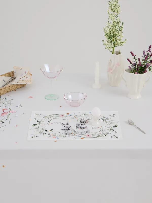 Салфетка под приборы, 30х45 см, Rabbits in flower, image-1