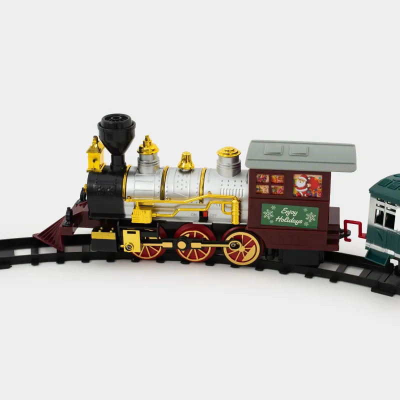 Железная дорога игрушечная, L, двойная, музыкальная, с подсветкой/дымом, пластик, Game rail, image-4