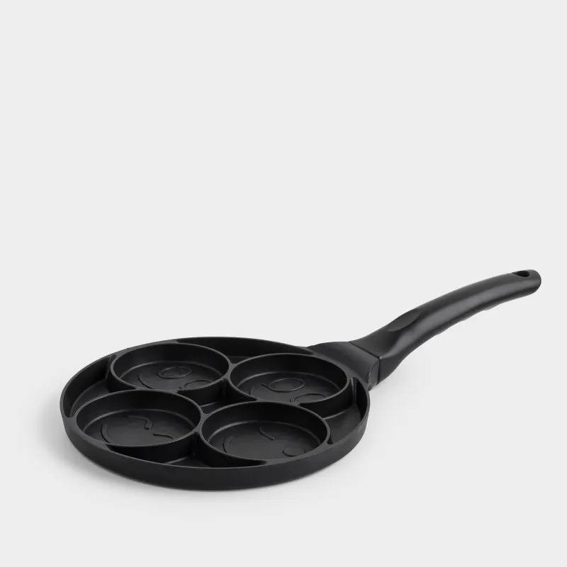 Сковорода для яиц и оладий, 21 см, 4 отд, с покрытием, алюминий, Смайл, Action