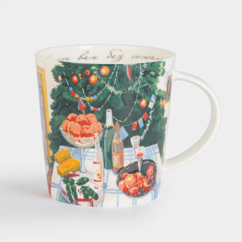 Кружка, 450 мл, фарфор F, с золотистым кантом, Застолье, Feast christmas