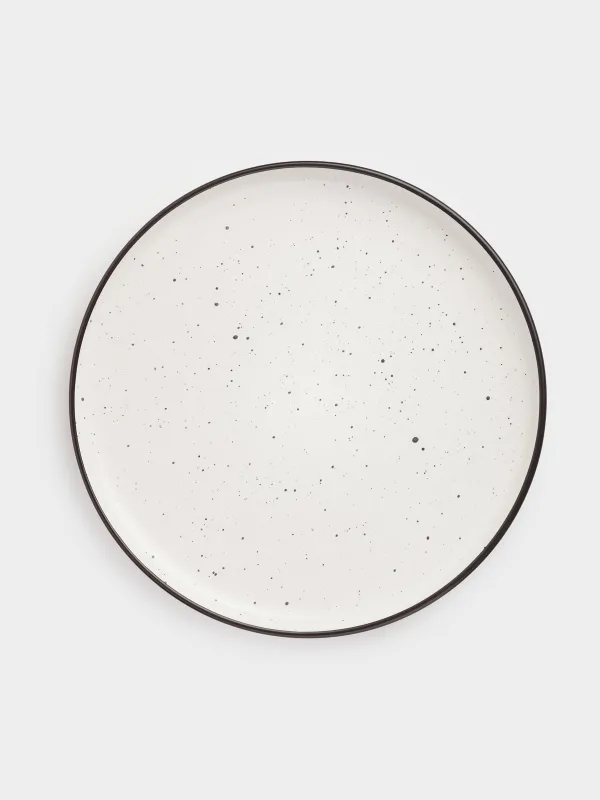 Сервиз обеденный, 6 перс, 18 пр, керамика, белый, с черным кантом, в крапинку, Speckled black, image-4