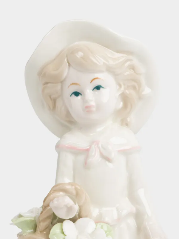 Статуэтка, 18 см, Девочка с цветами, Girl figurine, image-3