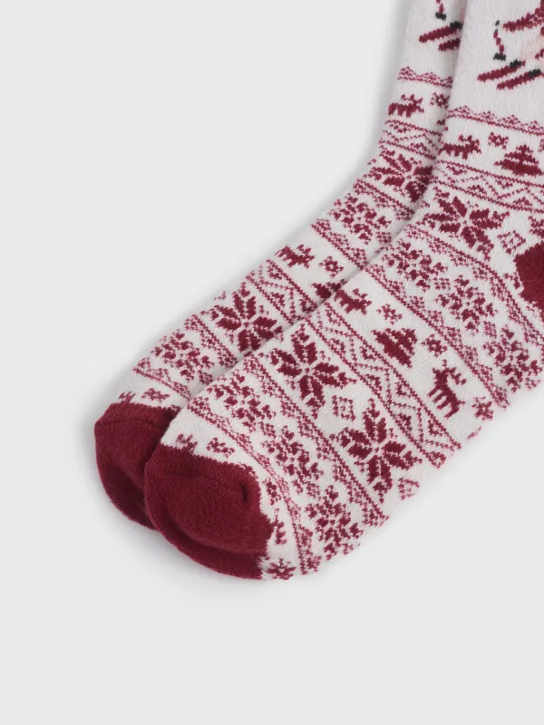 Носки женские, бежево-красные, Fleece, image-3