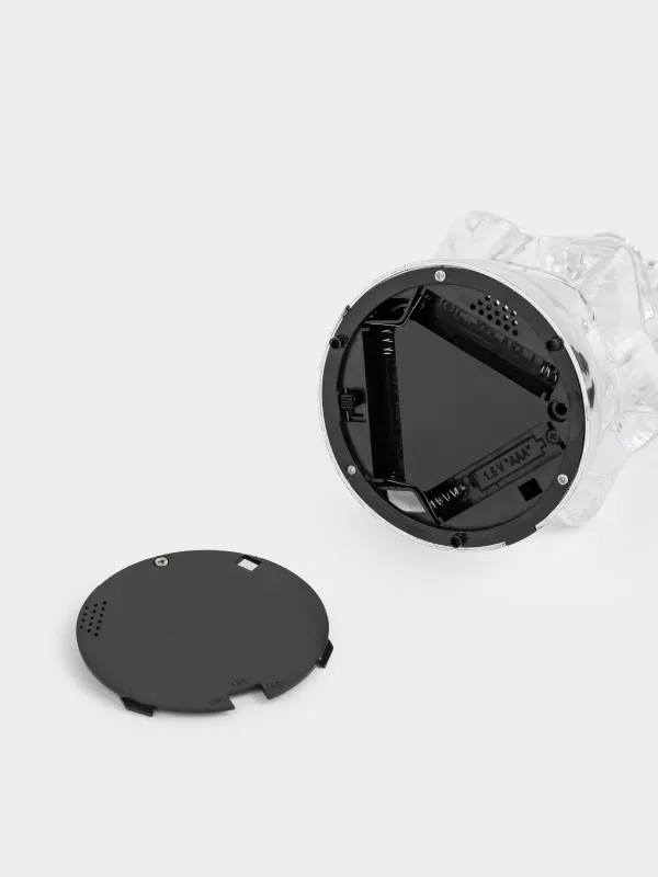 Снежный фонарь, 21 см, с подсветкой, пластик, серебристый, Ель с бантом, Silver style, image-2