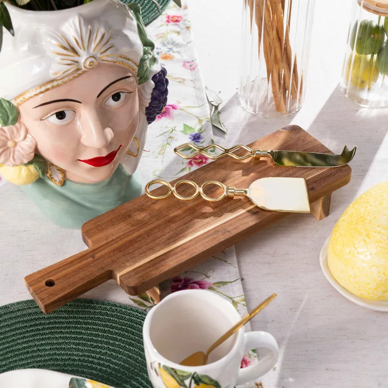 Блюдо сервировочное, 38x11 см, с ручкой, на ножках, дерево, Noble tree, image-3