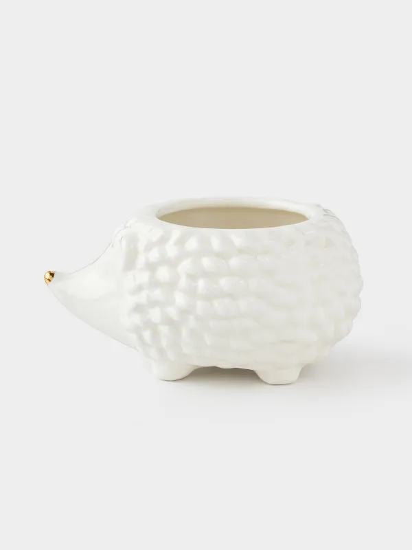 Пиала, 11х6 см, керамика, молочно-золотистая, Еж, Golden glow, image-0