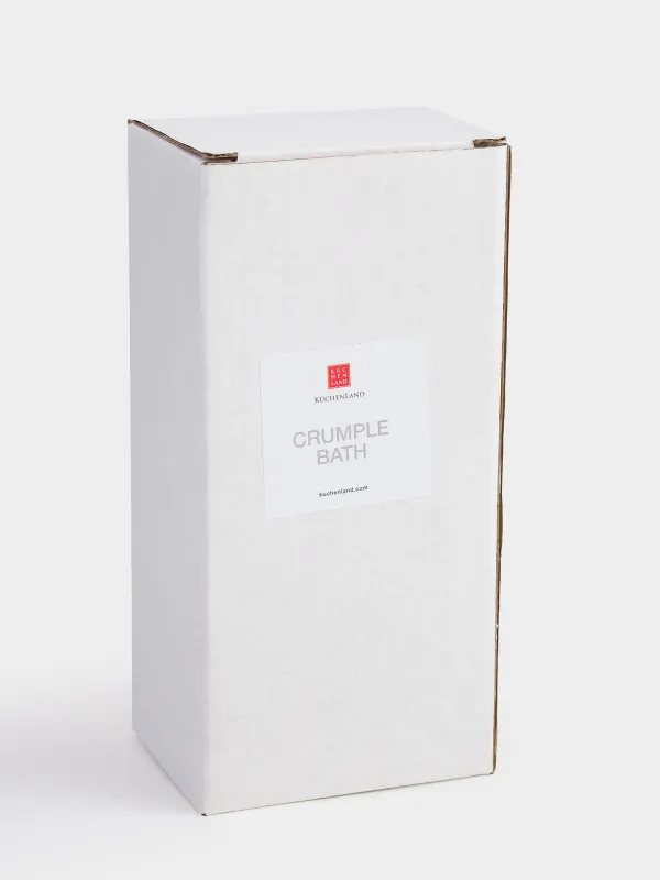 Диспенсер для жидкого мыла, 370 мл, фарфор P/пластик, серо-бежевый, Мятый эффект, Crumple bath, image-3