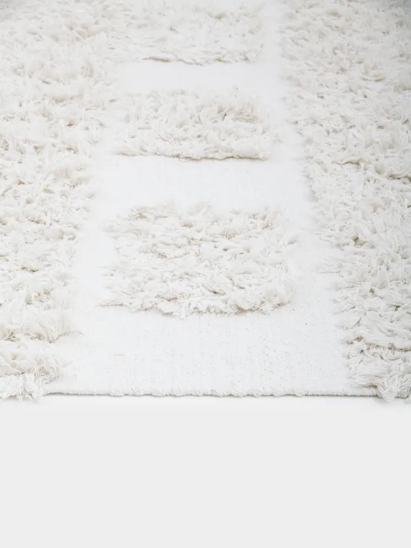 Ковер, 120х180 см, с ворсом, хлопок, экрю, Cage pattern, image-3