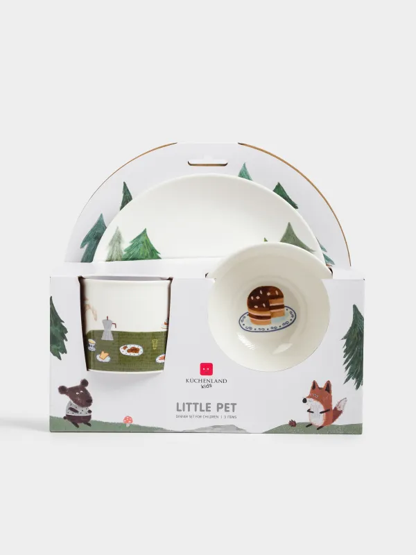 Набор посуды, детский, 1 перс, 3 пр, фарфор N, белый, Чаепитие, Little pet, image-7