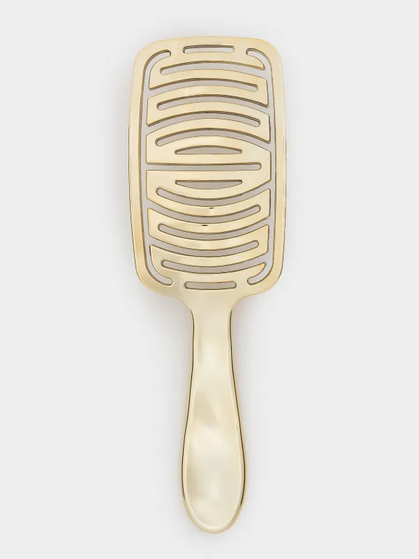 Расческа массажная для волос, 22 см, пластик, золотистая, Wave, image-1