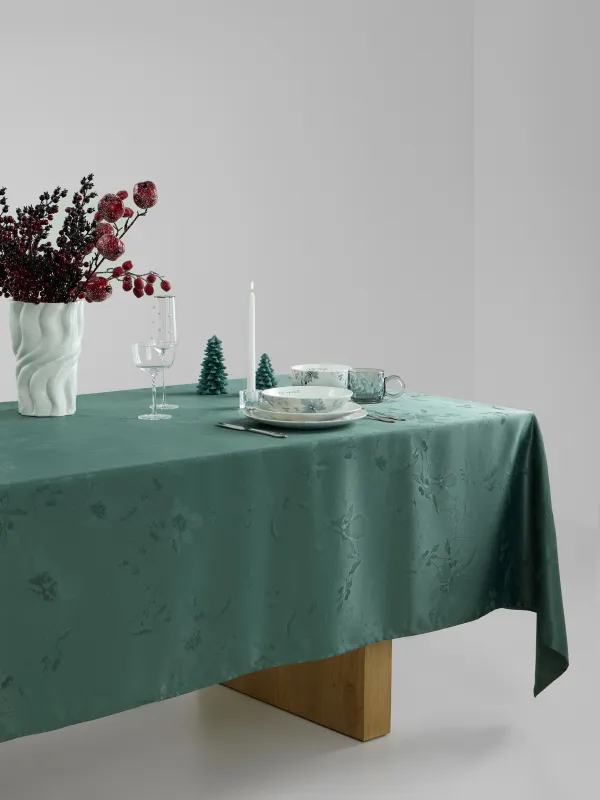Скатерть, 160х160 см, из жаккарда, Цветы, Flora green, image-6