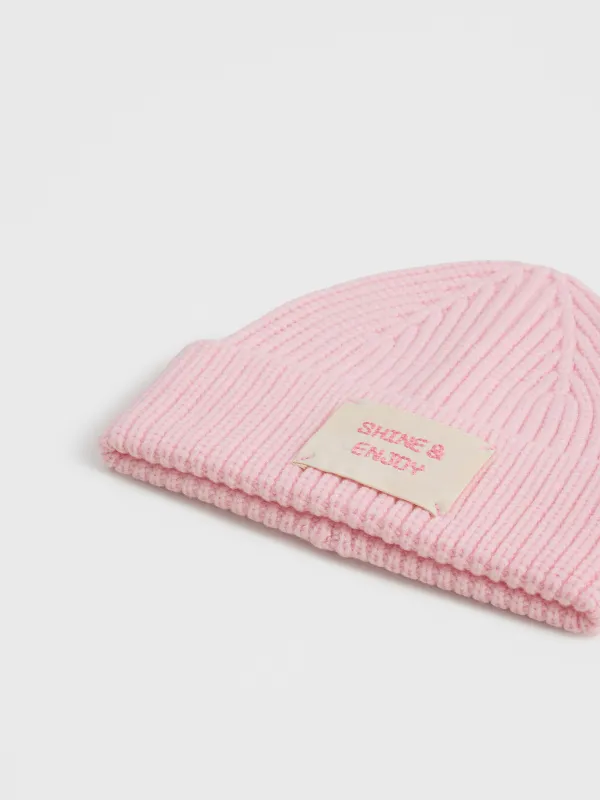 Шапка детская, единый размер, вискоза/полиэстер/нейлон, розовая, Shine & Enjoy, Knitting, image-2