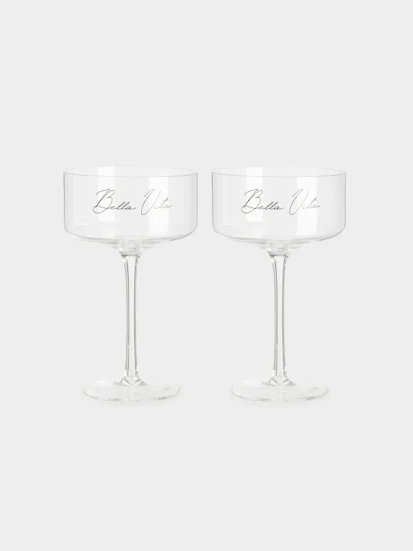 Бокал-креманка для шампанского, 330 мл, 2 шт, кристальное стекло, Bella Vita, Foligno, image-0