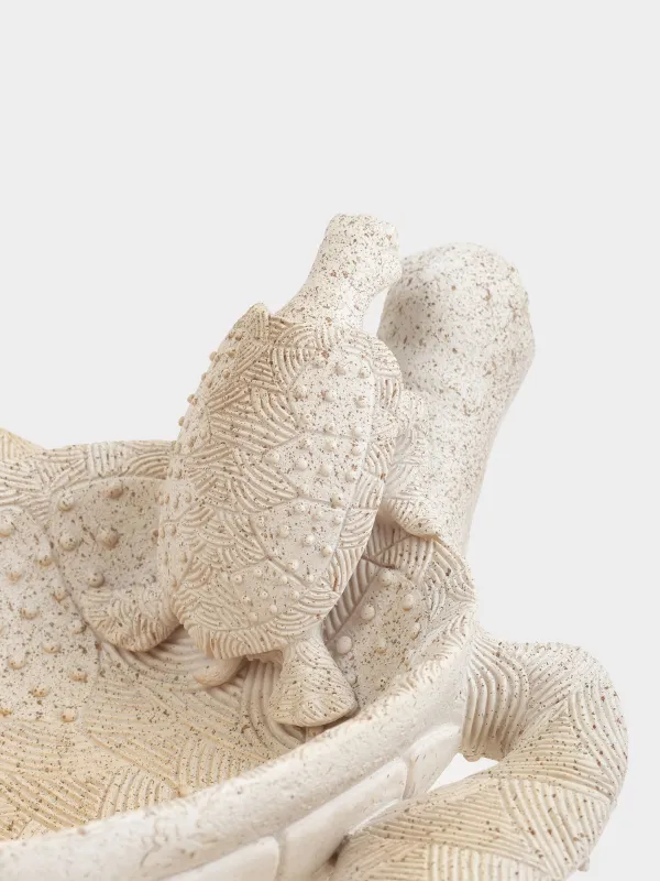 Блюдо декоративное, 31х24х13 см, полирезин, песочное, Черепаха с детенышем, Grand turtle, image-3