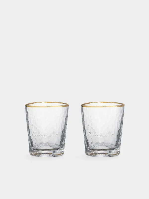 Стакан для виски, 380 мл, 2 шт, золотистый кант, Triangle Gold, image-0