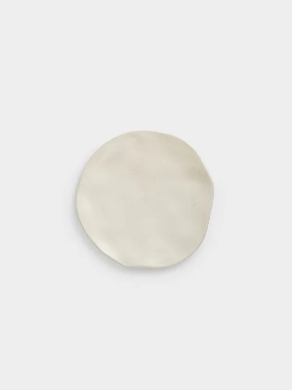 Тарелка закусочная, 22 см, Мятый эффект, Crumple creme, image-0