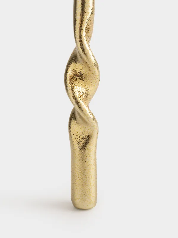 Свеча, 25 см, 2 шт, тонкая, с блестками, Спираль, Spiral shape, image-2