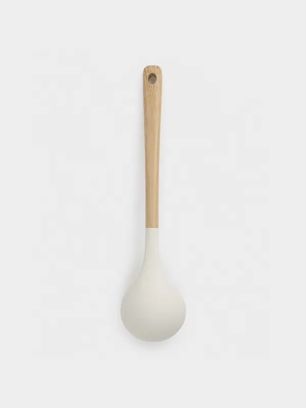 Половник, 32 см, силикон/пластик, бежевая, Letia, image-1