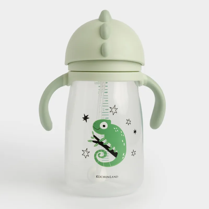Бутылка-поильник, детская, 360 мл, пластик, зеленая, Хамелеон, Kiddy, image-0