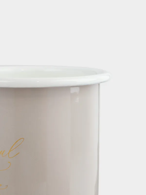 Кружка, 360 мл, металл эмалированный, бежевая, Wonderful Time, Autumn enamel, image-4