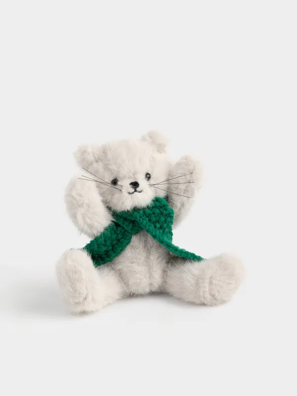 Игрушка, 23 см, мягкая, с подвижными лапами, полиэстер, бежевая, Кот, Cat, image-3