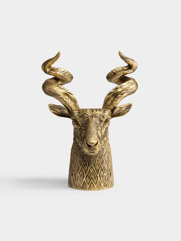 Ваза декоративная, 40 см, Голова козла, Goat gold, image-2