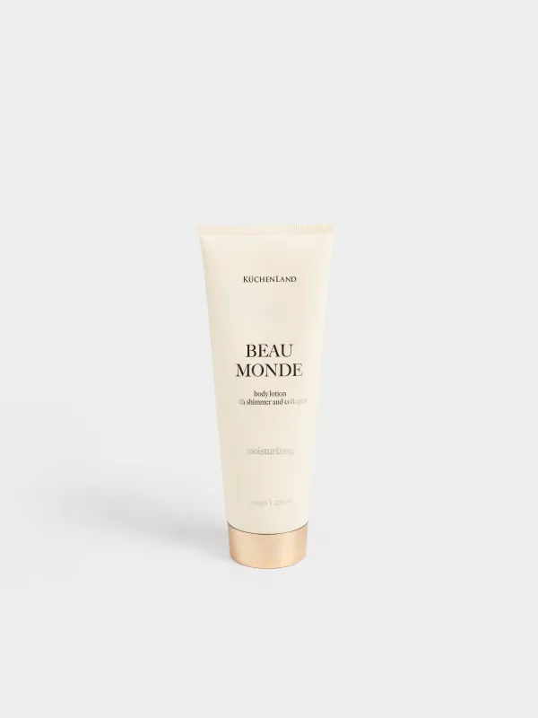 Лосьон для тела, 236 мл, с шиммером и коллагеном, увлажняющий, Манго, Beau monde, image-0