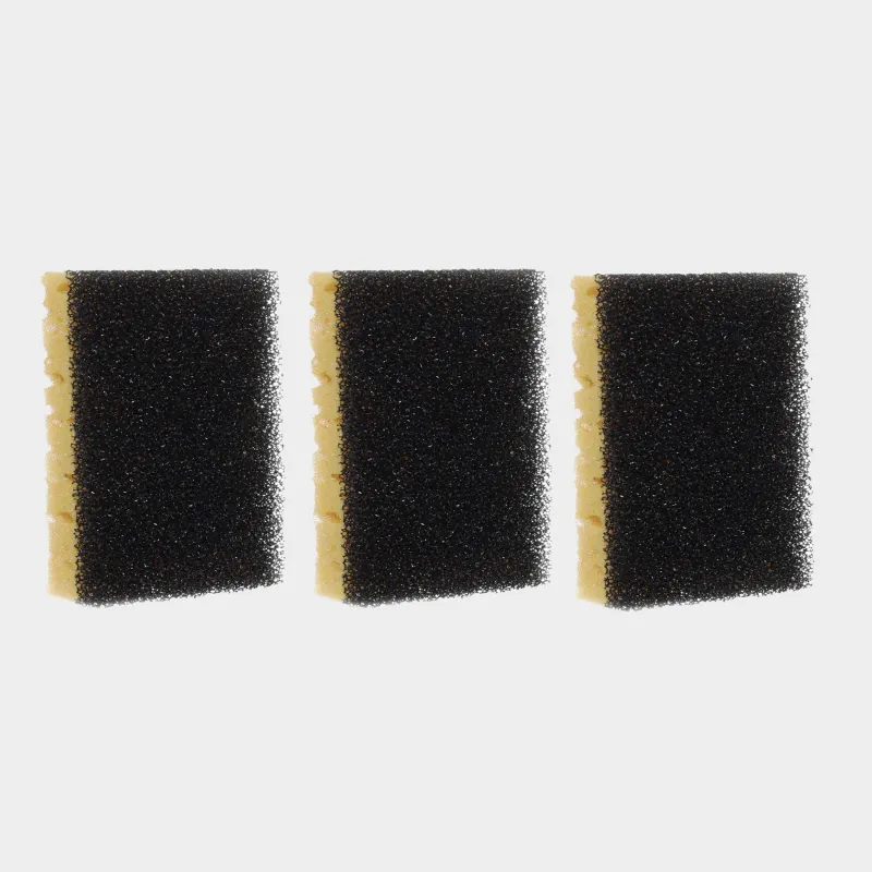 Губка для мытья посуды, 10x7 см, 3 шт, поролон/абразив, черно-желтая, Black clean