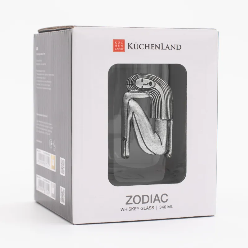 Стакан для виски, 10 см, 340 мл, стекло/металл, серебристый, Дева, Zodiac, image-5