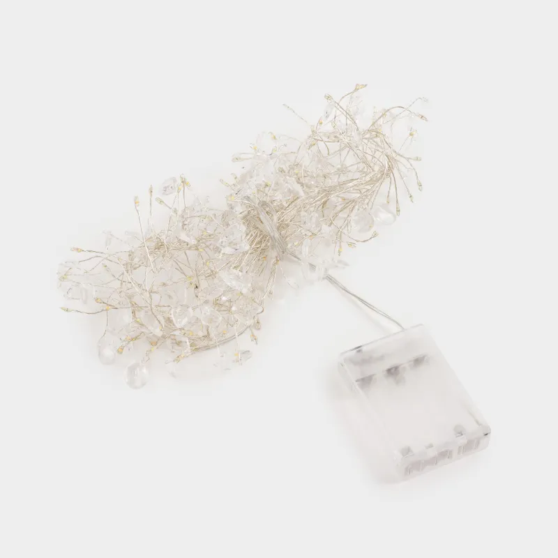 Гирлянда декоративная, 2 м, с подсветкой, 150 ламп, акрил/пластик, белая, Кристаллы, Crystal decor, image-1