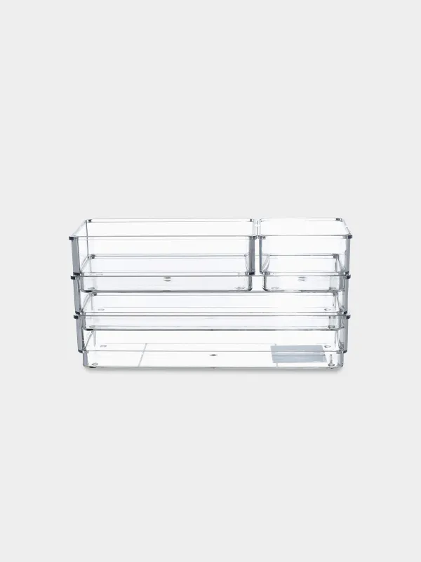 Набор ящиков-органайзеров, 4 шт, пластик, Basic