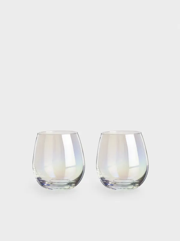 Стакан, 10 см, 460 мл, 2 шт, стекло, перламутр, Floyd polar, image-0