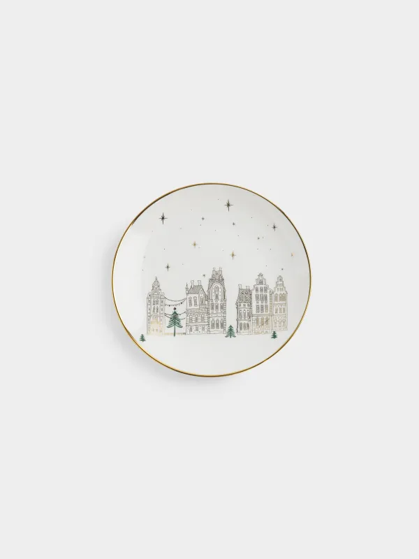 Тарелка закусочная, 20 см, Зимний город, Snow sparks, image-0