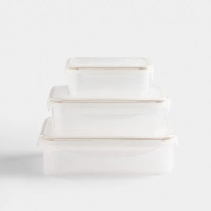 Набор контейнеров, 3 шт, с клипсами, Roomy clip