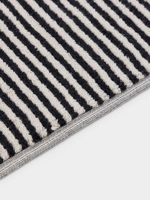 Полотенце, 40х60 см, хлопок, черно-бежевое, Полосы, Striped cotton, image-3
