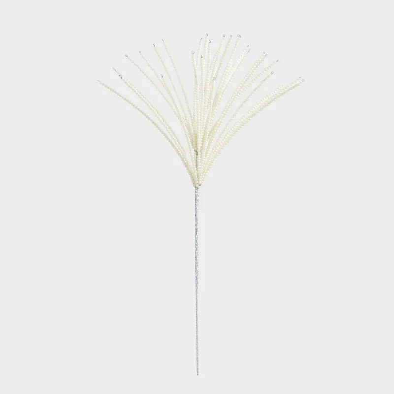 Ветка декоративная, 51 см, бисер/металл, серебристая, Ива из бусин, Balls decor