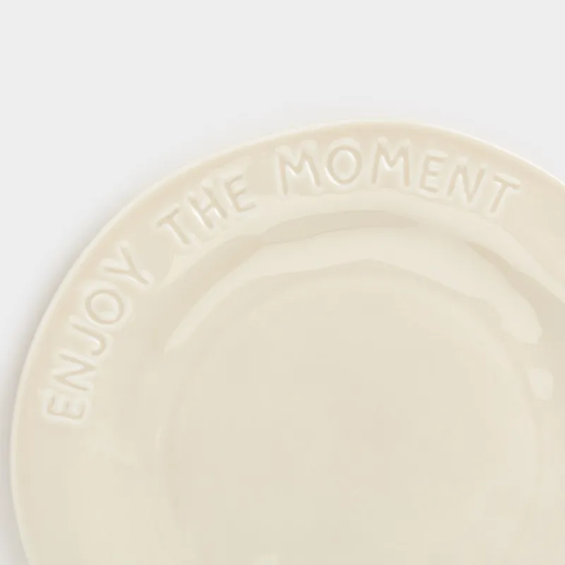 Тарелка обеденная, 27 см, фарфор P, молочная, Enjoy the moment, Crumple words, image-2